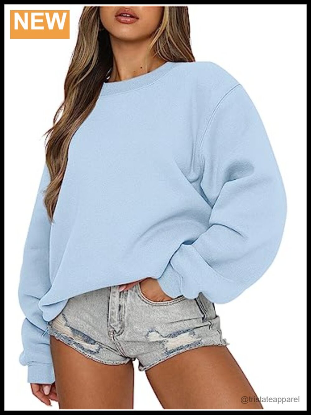 Oversized Crewneck Sweatshirt Long Sleeve Loose Fit Pullover Casual